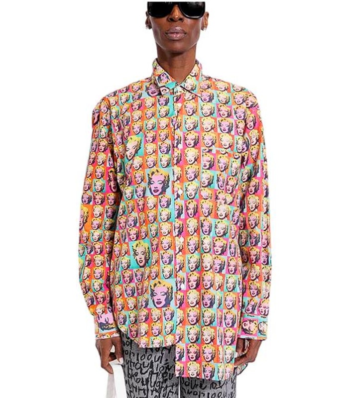 Ship To Rr Comme Des Garcons Shirt Women's Marilyn Monroe Printed Shirt Size S
